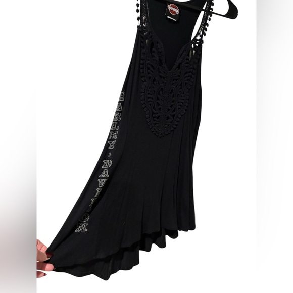 Harley-Davidson Women's Black Crochet w/ Netting Detail Top EXCELLENT CONDITION - Picture 9 of 14